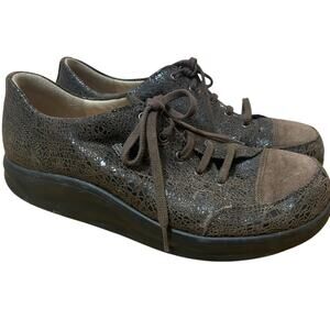 Finn Comfort Women's 6 Brown Crackle‎ Leather Ikebukuro Marron Sneaker Support